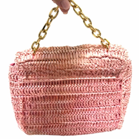 Urban Expressions Blush Woven Straw Top Handle Bag-Feminine-Soft Glam-Coquette - Picture 3 of 11